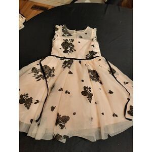 New Girl 6X Zunie Blush Glitter Black Floral Sleeveless Flower Girl Easter Dress